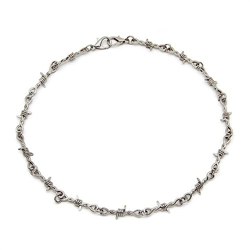 SHANHE Collana girocollo unisex da donna stile punk gotico hip-hop filo spinato collana girocollo con piccole spine