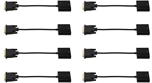 Speesy 8X Adaptador DVI A VGA de 1080P DVI-D A VGA 24+1 25 Pin DVI A 15 Pin VGA Hembra Convertidor Video para Pantalla PC