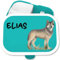 Brotdose Kinder Campus für Mepal - Wolf mit Name personalisiert I Wolfsmotiv Geschenk Wölfe - 750 ml - Türkis - fächern brotzeitbox lunchbox brotbox