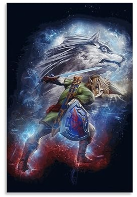 UMCHU Zelda Link Poster Dekorative Malerei Leinwand Wandkunst Wohnzimmer Poster Schlafzimmer Malerei,Wandkunst Bilddruck Moderne Familienzimmer Dekor 08x12inch(20x30cm)