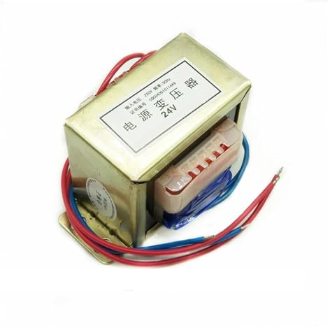 FUNTLY transformateur de Puissance monophasé Transformateur de Puissance de Type EI76-80W, transformateur de Porte de Garage 220V à 24V 3A AC 24V 80W en cuivre Pur