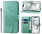 KRAFTCARE Handyhülle für iPhone 15 Hülle, für iPhone 15 Hülle mit Kartenfach Geld Slot Ständer Magnetic Closure, Flip Case Leder Schutzhülle Tasche Handyhülle für iPhone 15 Hülle, Grün