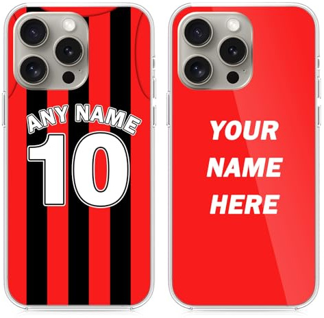 LucBuy Personalisierte Handyhülle mit Name und Nummer, Benutzerdefinierte Jersey Schutzhülle Kompatibel mit iPhone 15 14 12 13 11 Pro Max XR 6 7 8 Plus,Personalisierte Ball Sport Fan Handyhüllen (B7)