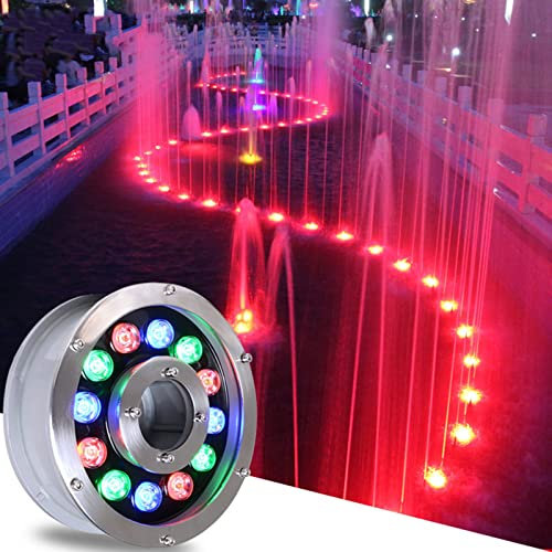 Luz de piscina de 24 V: luz LED sumergible con cambio de color subacuático, luz de piscina enterrada impermeable IP68, for piscinas, fuentes, cascadas, acuarios ( Color : Green Light , Size : 24w(24V)