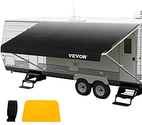 VEVOR Toldo para Caravana 5,24x2,4m, Lona para Acampar al Aire Libre Color Carbón Degradado, Tela de Repuesto de Vinilo de 425 g para Toldo para Autocaravana, Parasol Impermeable, para Viajes