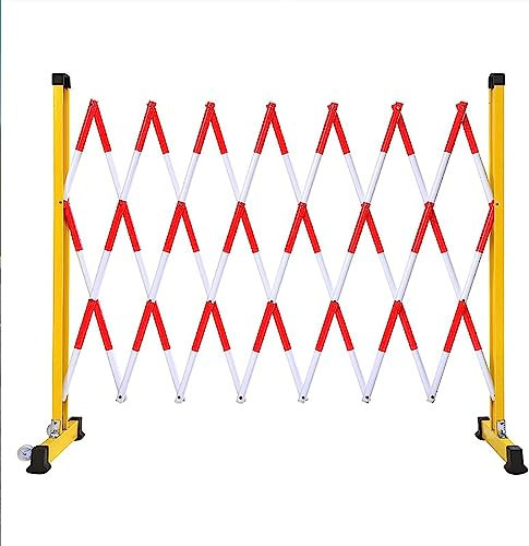 Faltbare Absperrungen, Verkehrszäune, Barrieren, mobil, isoliert, einziehbar, für die Arbeit in jedem Bereich und für eine stabile Verkehrskontrolle (gelb, 1,2 x 6 m)