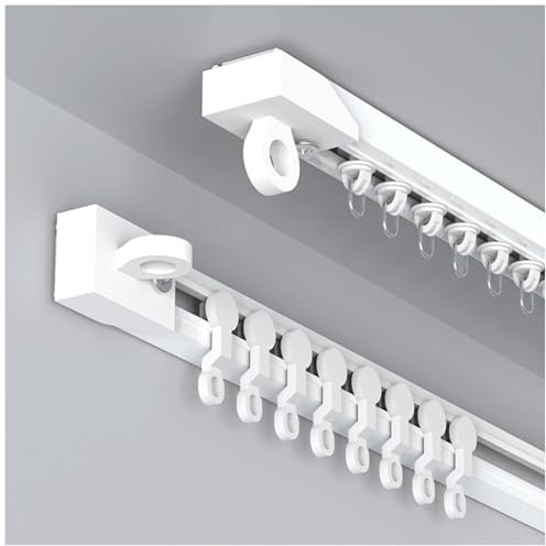 40-300cm Selbstklebende Vorhangschiene Für Decke Oder Wand, Gardinenstange Ohne Bohren, Schiebevorhangstange Als Raumteiler Für Schlafzimmer Und Badezimmer(Ceiling,9.8ft/300cm(2x150cm))