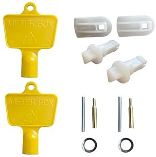 (Pair) Universal Meter Box Repair Kit - Hinges, Latch, and Meter Box Key Set for Quick and Easy DIY Installation - Fits Gas, Electric, and Water Meter Boxes