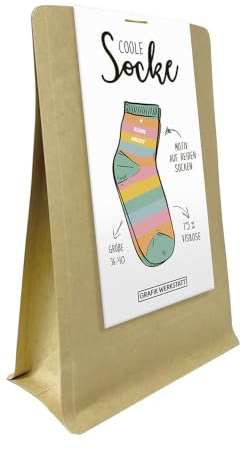 Damen & Herren Socken, Kleine Auszeit, Größen 36-40 & 41-45, 1 Paar | Weiche Statement-Socken aus 75 % Viskose, 20 % Nylon und 5 % Elastan - viele Motive zur Auswahl