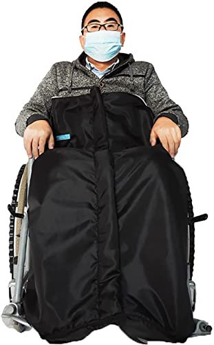 SXTYFBB Wasserdichter, mit Fleece gefütterter Rollstuhl-Poncho, gemütlicher, Warmer Bezug für Beine und Unterkörper von Erwachsenen, universell passende Schoßdecke für Rollstuhlfahrer im Alter