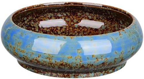 Veemoon Lotus Bowl Planter Ceramic Succulent Plant Pot Large Water Lily Bowl for Garden Outdoor