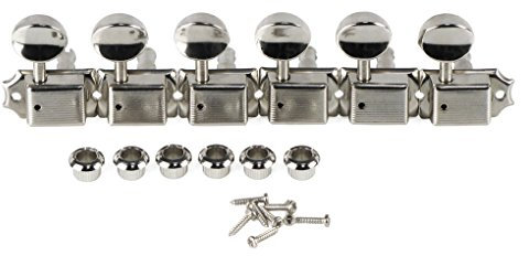 FLEOR 6-in-line Guitar Tuning Pegs Machine Head Twist-lock Tuner for Vintage Style Guitar