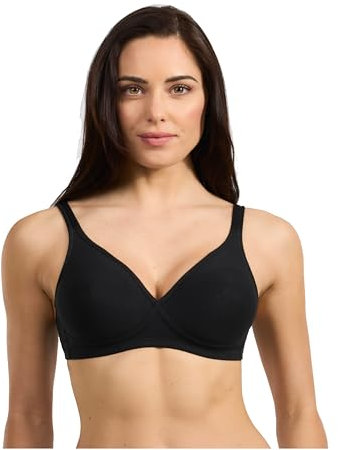 Reggiseno Senza Ferretto in Cotone Elastico, Coppe Preformate Non Imbottite, Spalline Regolabili, Coppa B, Art.2177 (IT, Taglia della Coppa & Taglia della Fascia, B, 5, Nero)
