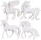 BESPORTBLE 4Pcs Paint Your Own Unicorn Figurines DIY for Birthday Party Supplies Creative Painting for Unique Present for Imaginative Play