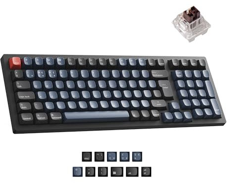 Keychron K4 Pro Custom Mechanical Wireless Keyboard - Brown Switch RGB Backlit, QMK/VIA Programmable, Bluetooth/USB-C Connectivity, 96 Keys Hot-swappable for Office & Gaming (UK Layout) - Black
