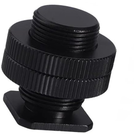 Adaptador de zapata caliente de metal a prueba de golpes para cámara de 5/8 a 1/4 pulgadas con cabeza de tornillo de montaje de micrófono accesorios