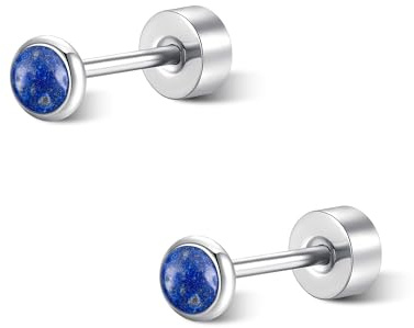 FACOKO Hypoallergene Ohrstecker für Damen Ohrringe aus Naturstein & Titan Unisex-Schmuck In verschiedenen Ausführungen erhältlich