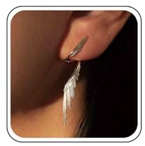 Aneneiceera Vintage Metall Feder Ohrringe Silberne Filigrane Feder Ohrring Lange Flügel Tropfen Ohrring Minimalistische Ohrstecker Schmuck Für Frauen