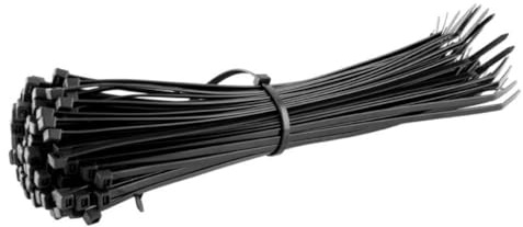 RFE Black Cable Ties, 370mm x 4.8mm, Pack of 100, Premium Nylon Zip Ties, Multi-Purpose Plastic Tie Wraps, Secure Self-Locking Mechanism, for Home, Garden, Office and DIY