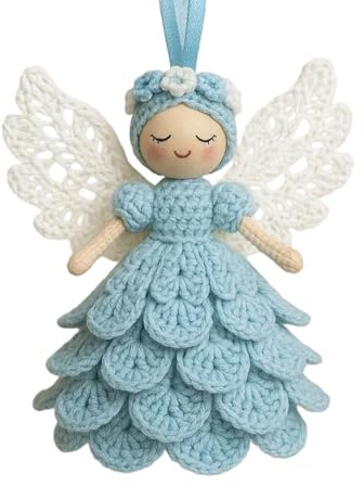 Häkelpackung - Engel Puppe Ornament Handwerkliches Strickpaket - Handgefertigtes Häkeln Bastelpack,für Frauen Und Männer Und Hobbyisten Und Familienmitglieder Und Freunde Und Kollegen Und