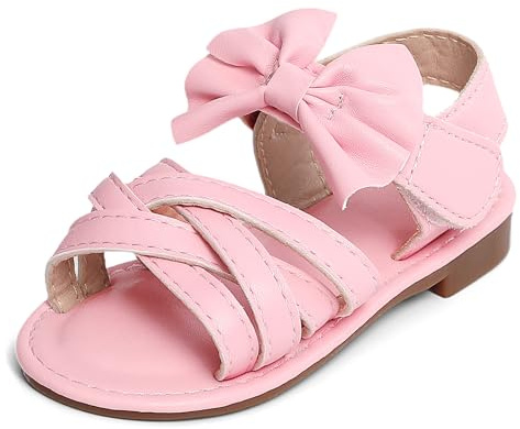 kitcorn Sandali Bambina Eleganti Scarpe Estive Principessa con Fiocco Sandali Punta Aperta Ragazze con Suola Antiscivolo