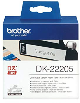 Brother DK-22205 Thermodirektdrucktechnologie Schwarz/Weiß, 30,48m/62mm