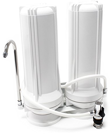 Naturewater Filtro dell'acqua a 2 livelli TR202 con cartucce filtranti 254 mm, con rubinetto