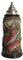 King Bierkrug Hirsch, braun, bunt, mit Zinnspitzdeckel, 0,75 Liter