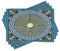 ABAKUHAUS Greek Key Platzmatten, Labyrinth, Waschbare Stoff Esszimmer Küche Tischdekorations Digitaldruck, Blau Hellgelb