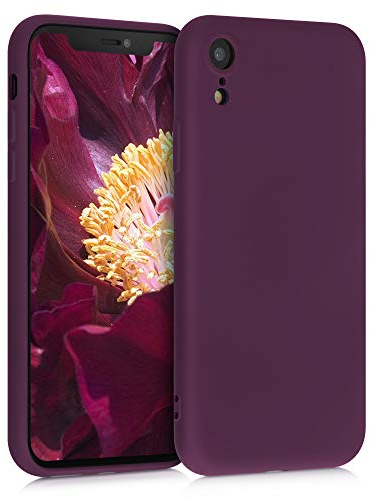 kwmobile Custodia Compatibile con Apple iPhone XR Cover - Back Case per Smartphone in Silicone TPU - Protezione Gommata - viola bordeaux