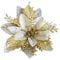 Yumfoz 10 Stück künstliche Weihnachtssterne Weihnachtsblumen Glitzer Weihnachtsstern Blumen mit Clips, Weihnachtsbaum Blumen für Neujahr Weihnachtsdekoration