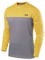 TCA Element Sport Langarmshirt Herren - Funktionsshirt mit Rundhalsausschnitt - Laufshirt Running Shirt atmungsaktiv - Langarm Sportshirt - Sport Oberteil - Grau/Gelb, XL