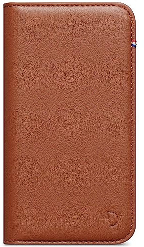 DECODED Premium Handyhülle - iPhone 13 - Getestet von Apple - Extra Schutz - Stoßdämpfend - Leder - Mit Kartenhalter - Schutzhülle - Rundumschutz - Klapphülle - Handy Hülle – Braun