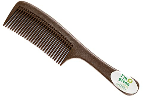 Chinchilla® Peine de mango de caña de azúcar, peine de agarre sostenible, para hombres y mujeres, transporte, viajes, camping, vegano y reciclable, haya, sin plástico, 1 unidad