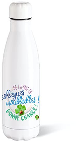 Bouteille d’eau Isotherme 500ml Acier Collègue Gourde Réutilisable Ecologique Maintien Chaud/Froid 12h. Idée Cadeau Original Humour Homme Femme Retraite Mutation Sport Bureau Anniversaire Noël