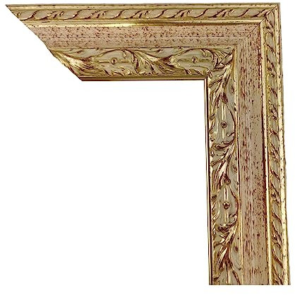 ITALIA CORNICI Maîtres Artisans Le cadre pour tableaux de toiles avec passe-partout en bois, les différentes tailles I personnalisable I Noyer Rose Or Crème (30 x 40 cm, Rose)