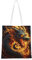 Sac fourre-tout réutilisable en toile, Sac tissus motif dragon chinois de feu, Sac à provisions, Sac à bandoulière pour femme et fille, Noir, Taille unique