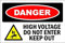 Aufkleber Danger, High voltage do not enter keep out, selbstklebend, 200 mm x 150 mm