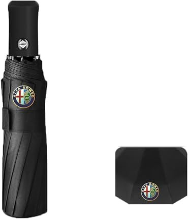 WACDXST Vollautomatischer Auto Regenschirm, für Alfa Romeo Tonale 2022 2023 Faltbar Öffnen und Schließen per Knopfdruck winddichter Regenschirm
