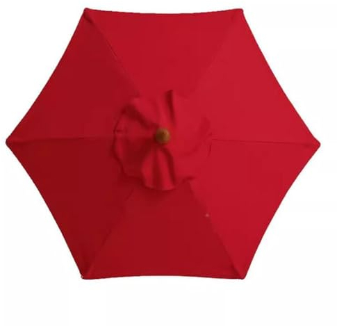 CCKUHN Ersatzdach für Sonnenschirm mit 6 Streben, Ersatzdach für Terrassenschirm, wasserabweisendes Stoffdach, Ersatzdach für Garten, Terrasse, Hof, Strand, Pool (Rosso 3 m)