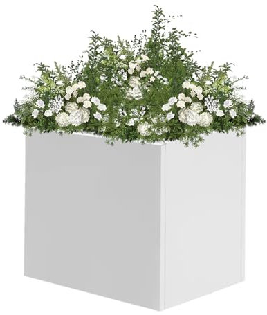 Wiyuer Jardinière carrée - 50 x 50 x 50 cm - En acier - Résistant au gel - Pour extérieur et intérieur - Pour jardin, terrasse et balcon