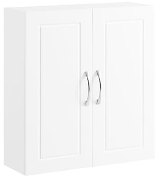 SoBuy Narrow Bathroom Wall Cabinet, Over The Toilet Storage Cabinet, Bathroom Wall Cabinet with Doors and Adjustable Shelves, Medicine Cabinet Organizer for Small Bathroom Storage, White FRG231-T-W