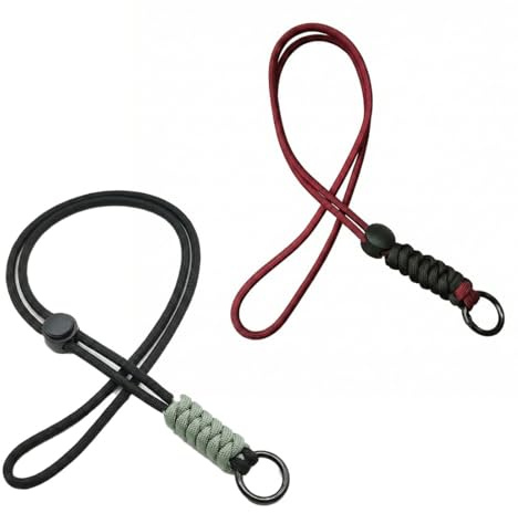 TEOZBLU 2 Pcs Schlüsselband Lang Lanyard Schlüsselanhänger Umhängeband Lanyard Schlüsselband Schlüsselkette Band mit Ring für Schlüssel Ausweis Handy Kamera Lanyard (Rot und Schwarz)
