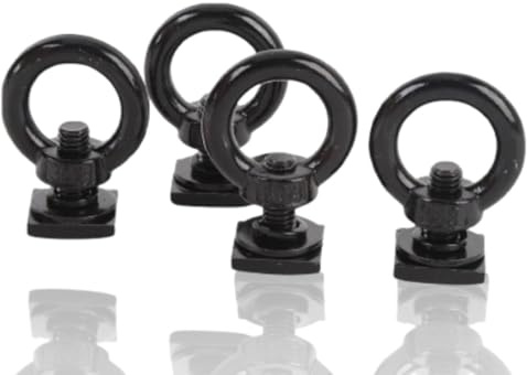 T-skena monteringsankare för takställ, 4 st M8 Truck Box Fixing Ankare Rostfritt stål T-spår Ankarring för (svart)