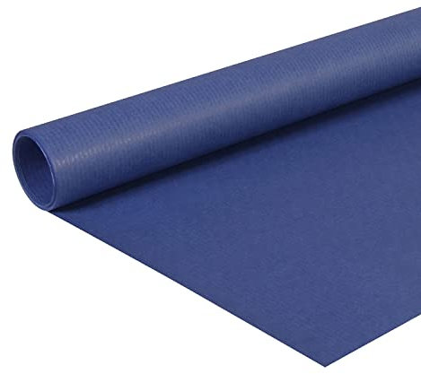 Clairefontaine 195763C - Un Rouleau Kraft Papier Vergé - Couleur : Bleu Marine - Dimensions : 10x0,70m - 65g - Emballage Cadeaux, DIY, Artisanat