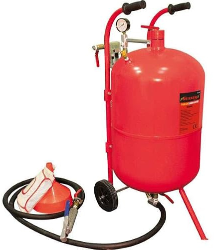 Neilsen CT1282 10 Gallon Sandblaster with 2.5m Hose & 4 Ceramic Nozzles | 10 gallon tank, 2.5m hose, 6–25 CFM at 60–125 PSI, 4 ceramic nozzles, Pressure gauge