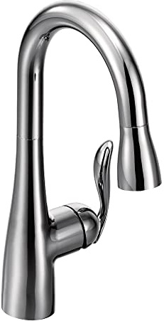 Moen 5995 Arbor Einhebel-Wasserhahn mit hohem Lichtbogen-Ziehmechanismus, mit Reflex, Chrom, 0.375