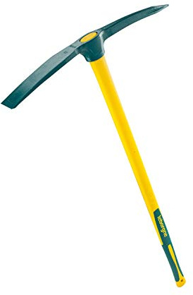 Leborgne, Pioche Duopro Douille Ovale 2,5 Kg,Usure du pic très faible, Manche Novamax avec poignée élastomère anti-glissement, Panne à bords droits, Pointe cruciforme auto affûtable en acier durci