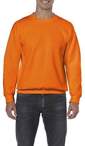 Gildan Men's Adult Crew Neck 18000 Long Sleeve Sweatshirt, Safety Orange, XX-Large