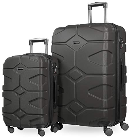 Hauptstadtkoffer - X-Kölln - 2er Trolley-Set Rollkoffer Reisekoffer, (S & L) Koffer-Set, Erweiterung, 4 Doppel-Rollen, TSA, Graphite